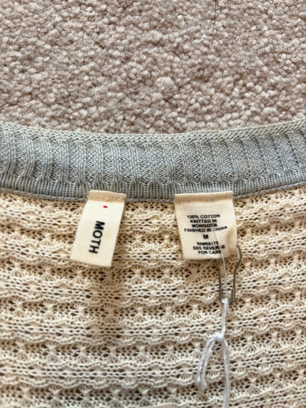 NWT Moth Anthropologie Nautical Ship Cardigan Sweater | Size M | Sky Blue - Picture 6 of 9